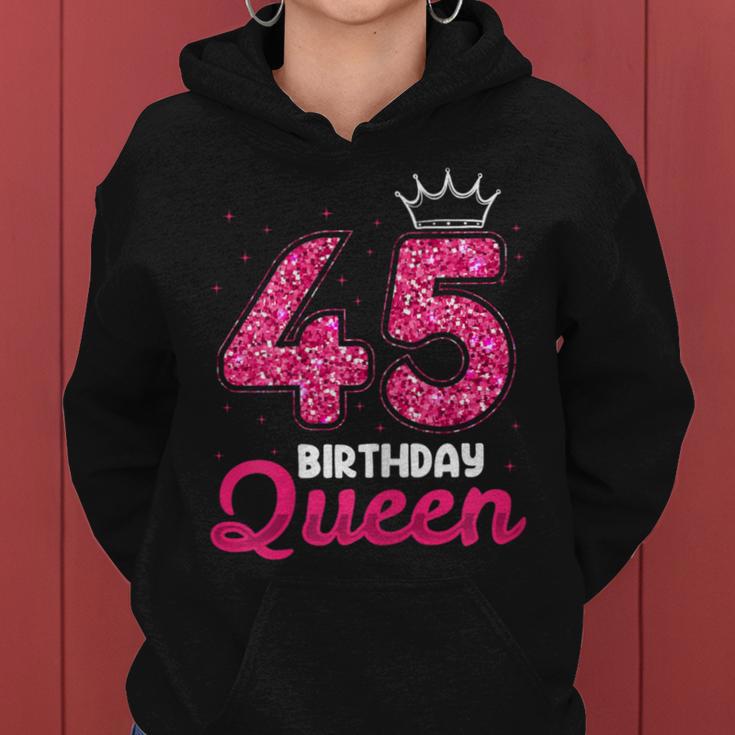 45 Geburtstag Süßes Krone Queen Für Frau 45 Jahre Kapuzenpullover für Damen