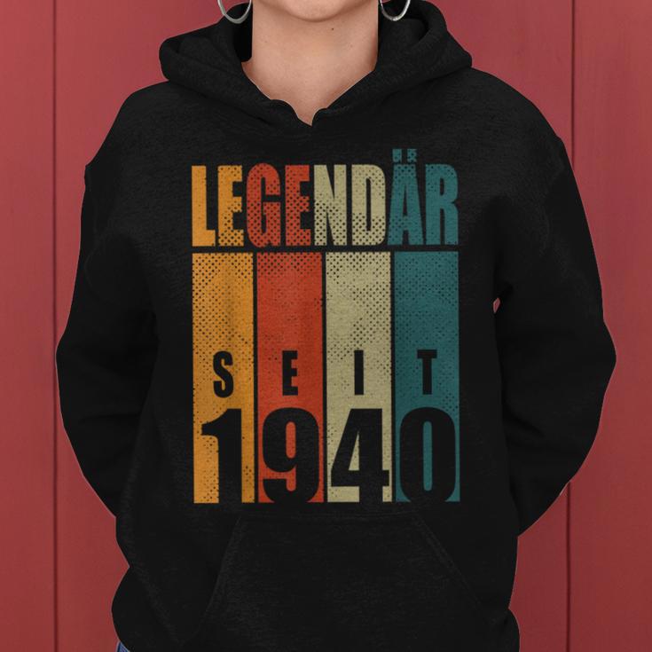 84Th Birthday Woman Man Legendary Since 1940 Kapuzenpullover für Damen