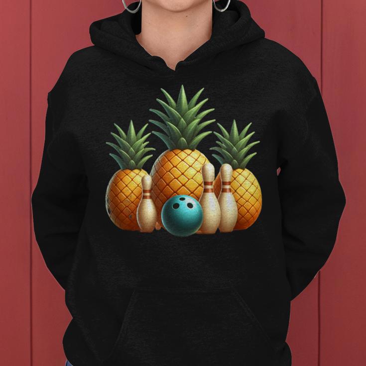 Ananas Bowling Kapuzenpullover für Damen