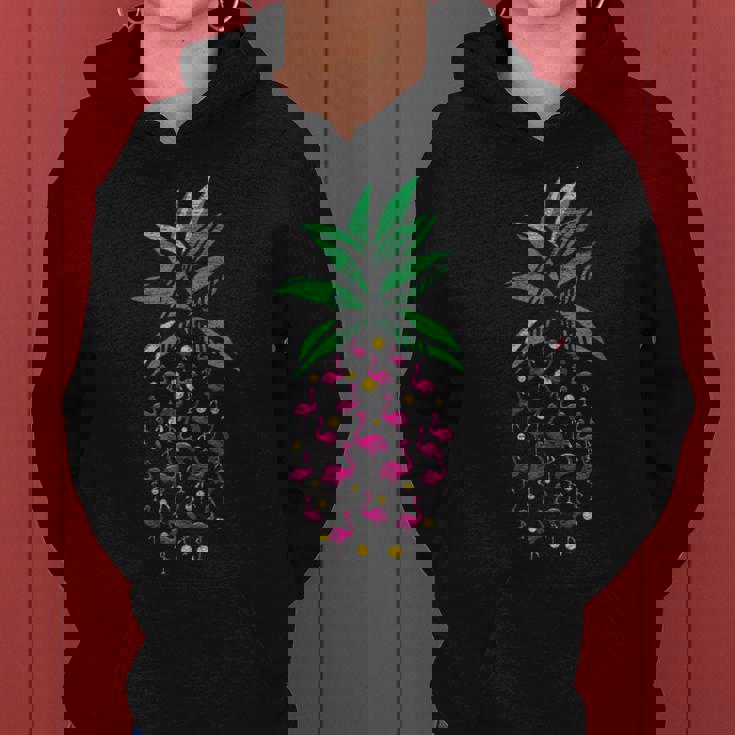 Ananas Buntes Flamingo Kapuzenpullover für Damen