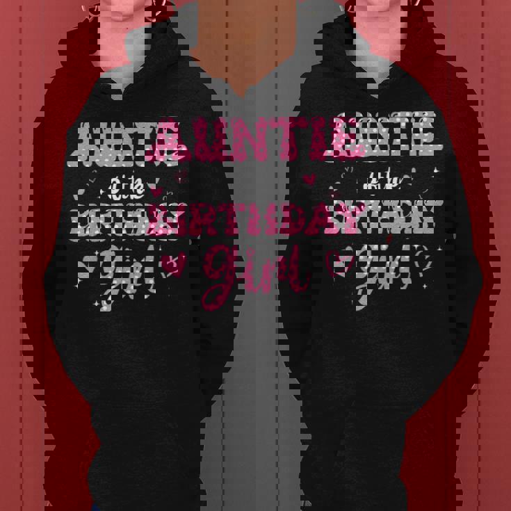 Auntie Of The Birthday Pink Girl Matching Family Women Hoodie