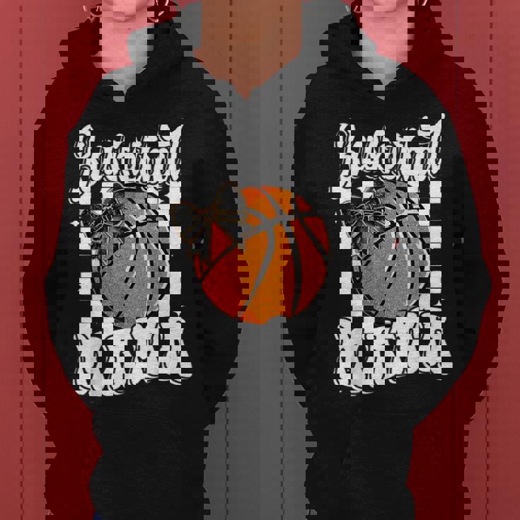 Basketball Mama Coquette Bow Game Day Sports Lover Mom Women Hoodie
