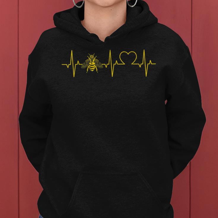 Bee Heartbeat Beekeepers Heart Ecg Beekeeping Honey Bee Kapuzenpullover für Damen