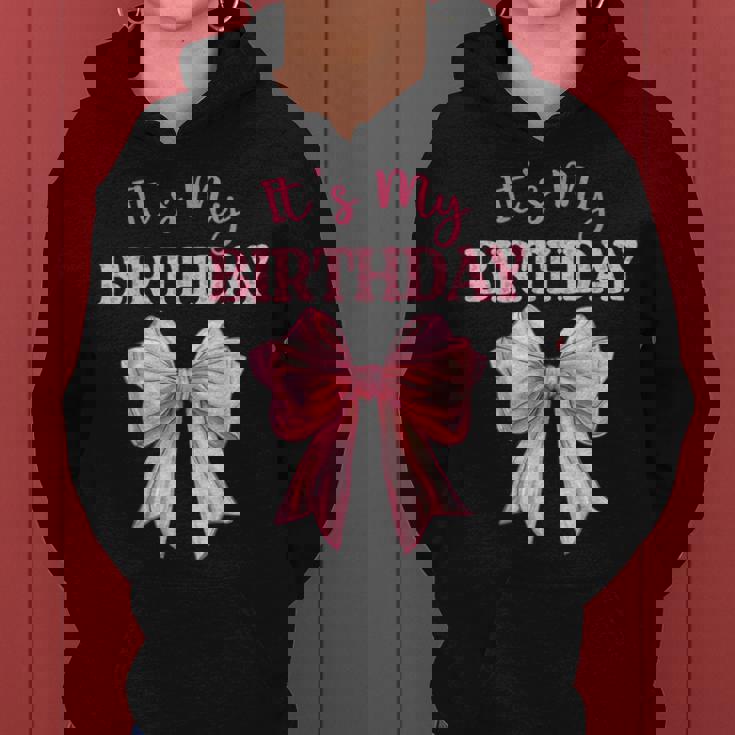 Birthday Girl Coquette Birthday Girl Pink Coquette Bow Women Hoodie