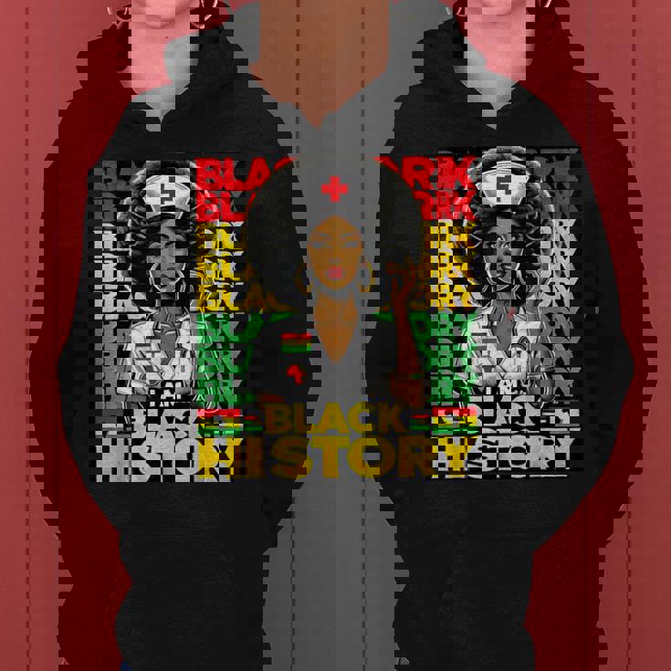 Black Woman Nurse Afro Retro Black History Month Women Women Hoodie