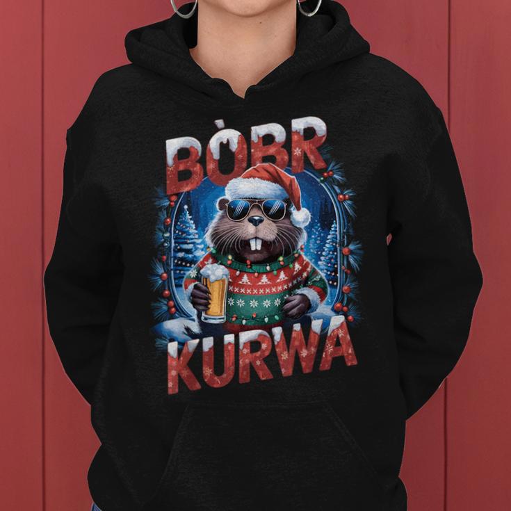 Bóbr Christmas Jumper Christmas Sauf Beer Costume Bobr Kurwa Kapuzenpullover für Damen