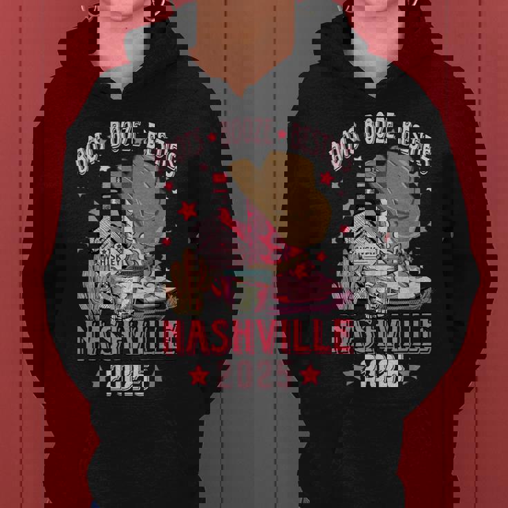 Boots Booze & Besties Nashville 2025 Girls Trip Drinking Women Hoodie