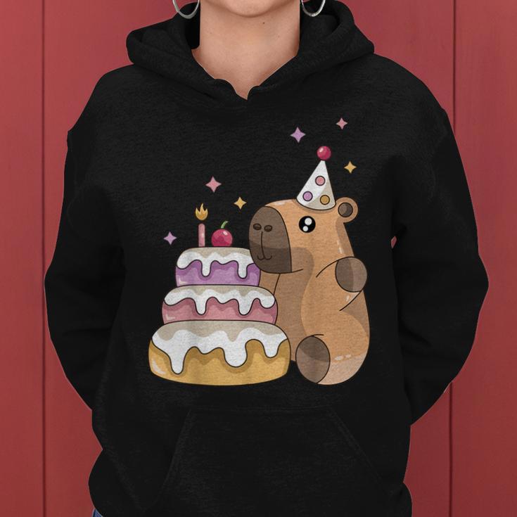 Capybara Cake Happy Birthday Animal Rodent Boy Girl Child Kapuzenpullover für Damen