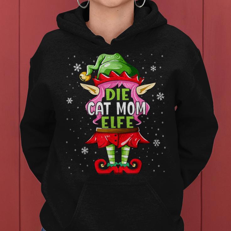 Cat Mom Elf Outfit Christmas Family Christmas Kapuzenpullover für Damen