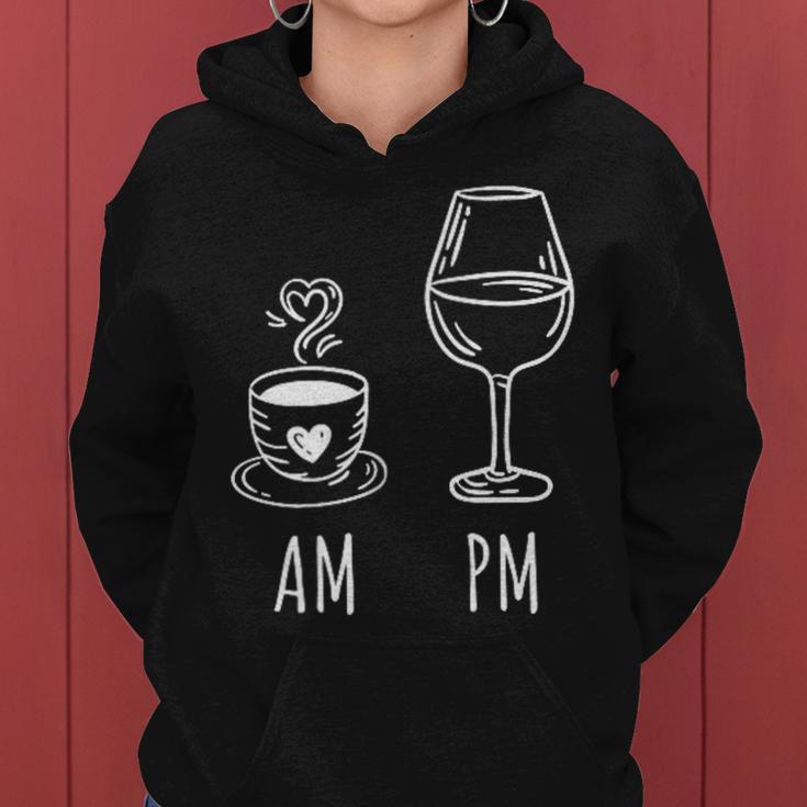 Am Coffee Pm Wine Drink Wine Loveino Kapuzenpullover für Damen