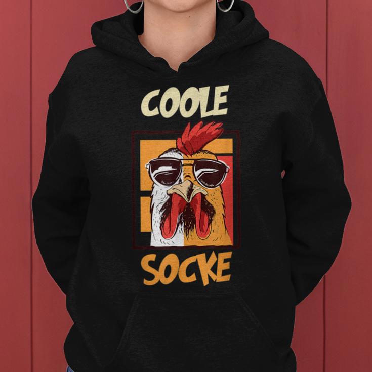 Cool Chicken Hen Cockerel Cool Sock Motif Chicken S Kapuzenpullover für Damen