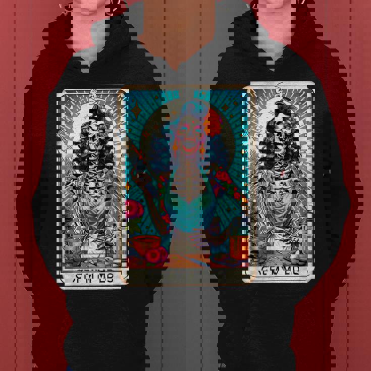 Cool Mama Club Tarot Card Skeleton Halloween Women Hoodie