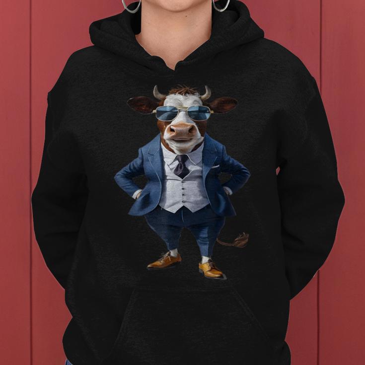 Cow Women's Cow In Suit Cow Kapuzenpullover für Damen