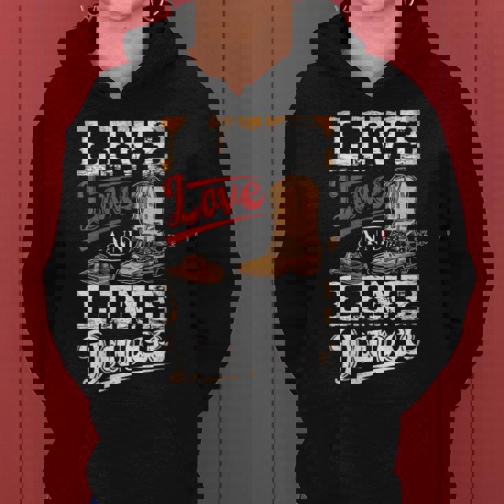 Cowboy Cowgirl Dancing Live Western Line Bailando Regalos Cuello Sudadera con capucha para mujer