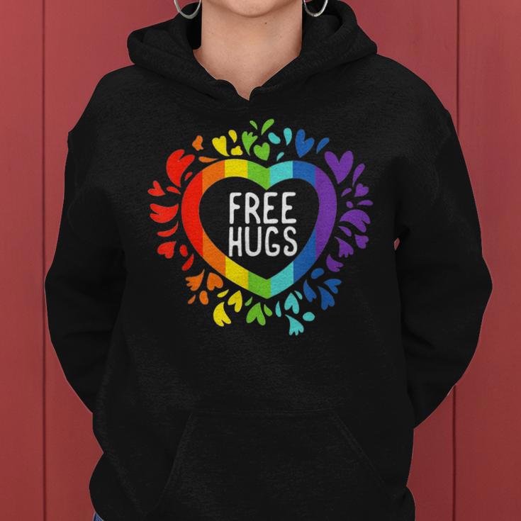 Csd Free Hugs Rainbow Love Lgbt Gay Pride Kapuzenpullover für Damen