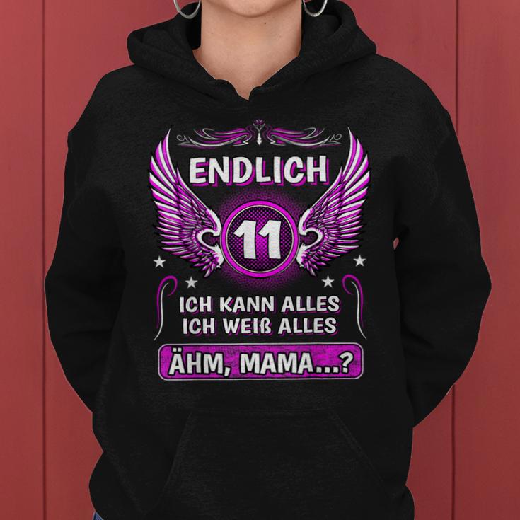 Endlich 11 Ähm Mama 11St Birthday Boy Girl Child S Kapuzenpullover für Damen