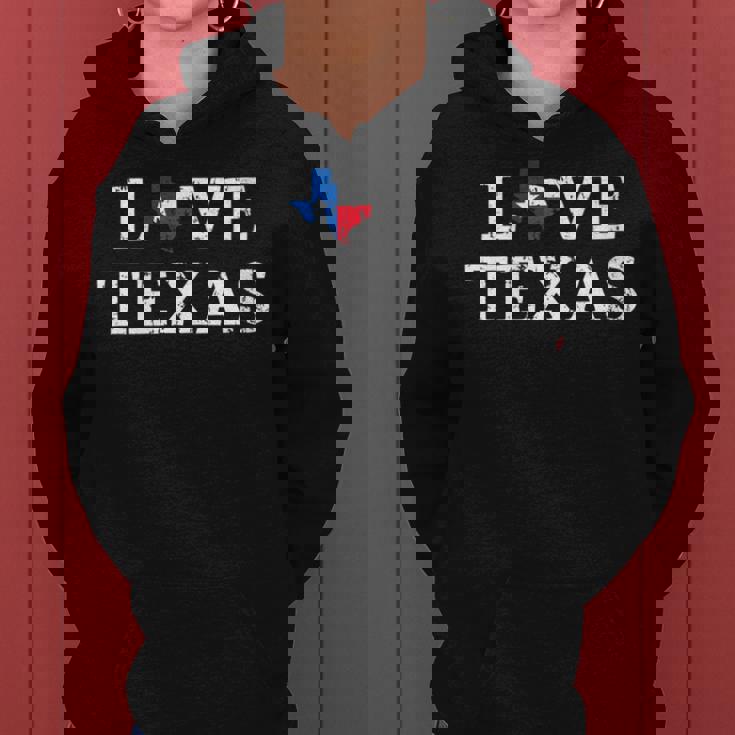 Êtements D'artintage Du Drapeau De L'état Du Texas En Détresse Love Texas Sweat à capuche femme