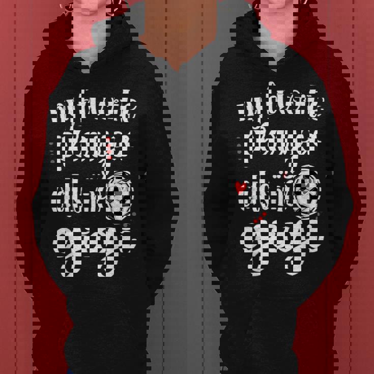 My Favorite Soccer Player Calls Me Gigi Grandma Soccer Women Hoodie