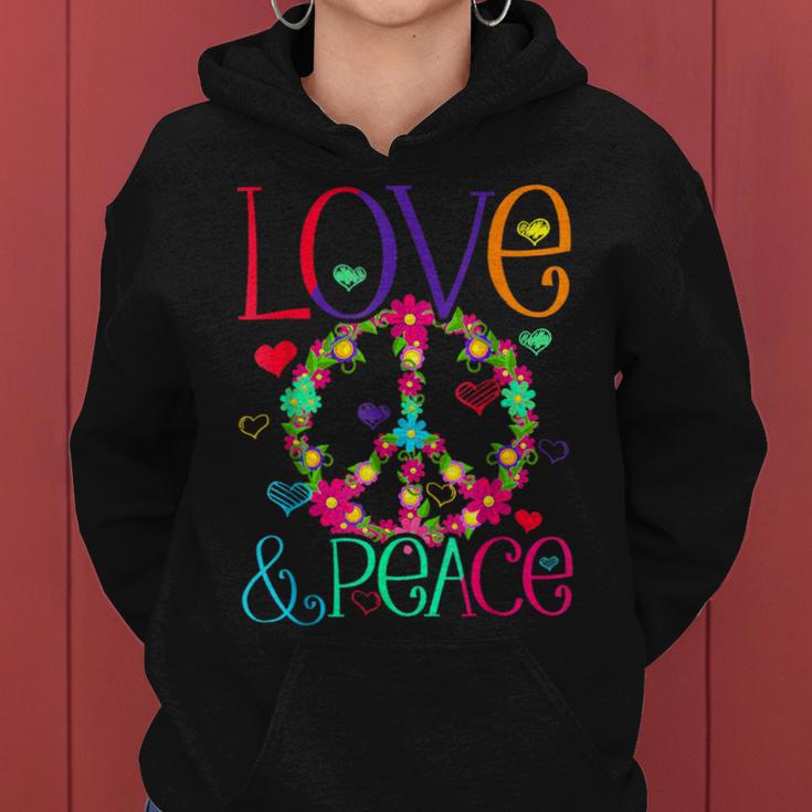 Flower Power Hippie Kostüm Love Peace 60Er 70Er Retro Kapuzenpullover für Damen