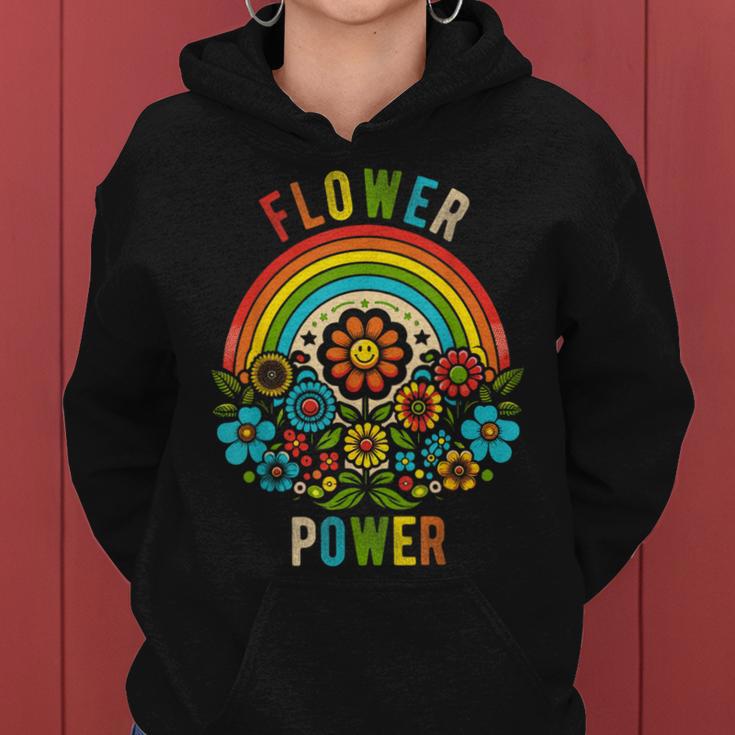 Flower Power Retro Nature Nostalgiaintage Outdoor Power Kapuzenpullover für Damen