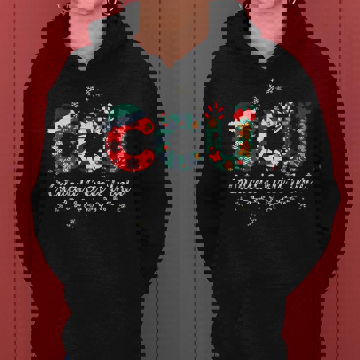 Ccu Nurse Christmas Critical Care Unit Xmas Girl Nurse Women Hoodie