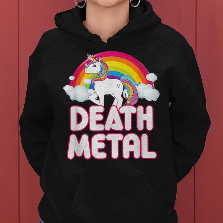 Death Metal Rainbow Unicorn Kapuzenpullover für Damen