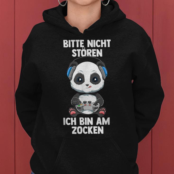 Gaming Panda Bitte Nicht Stören Ich Bin Am Zocken Kapuzenpullover für Damen