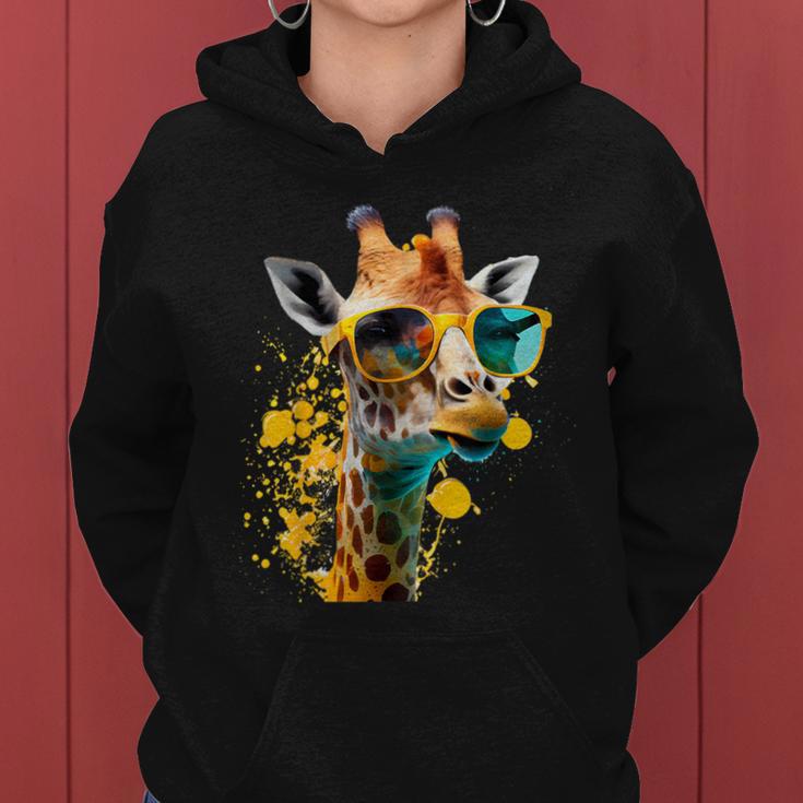 Giraffe Sonnenbrille Urlaub Sonne Natur Urlauber Dschungel Kapuzenpullover für Damen