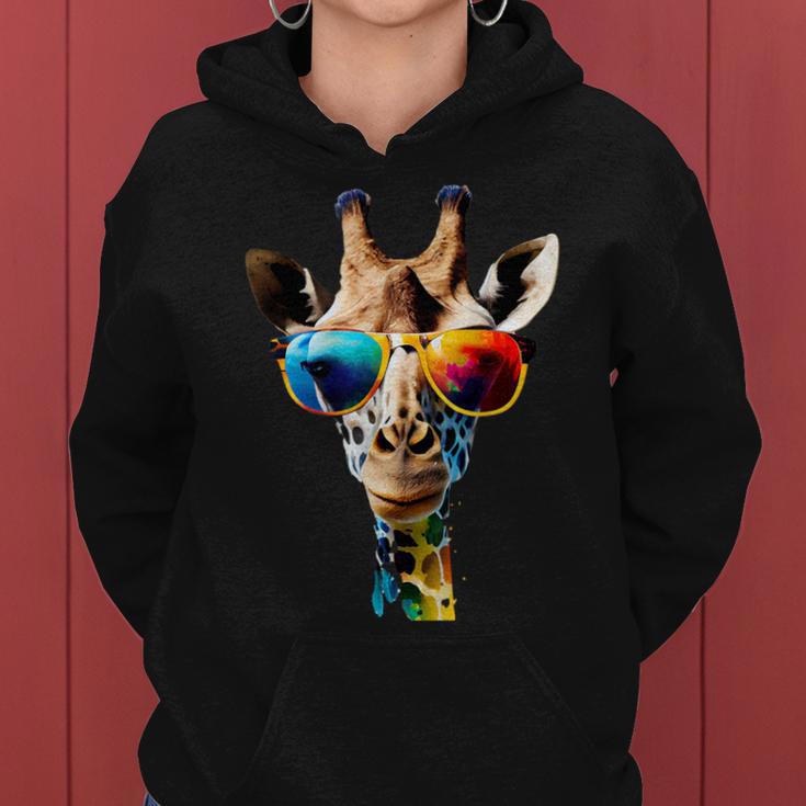 Giraffe With Sunglasses Kapuzenpullover für Damen