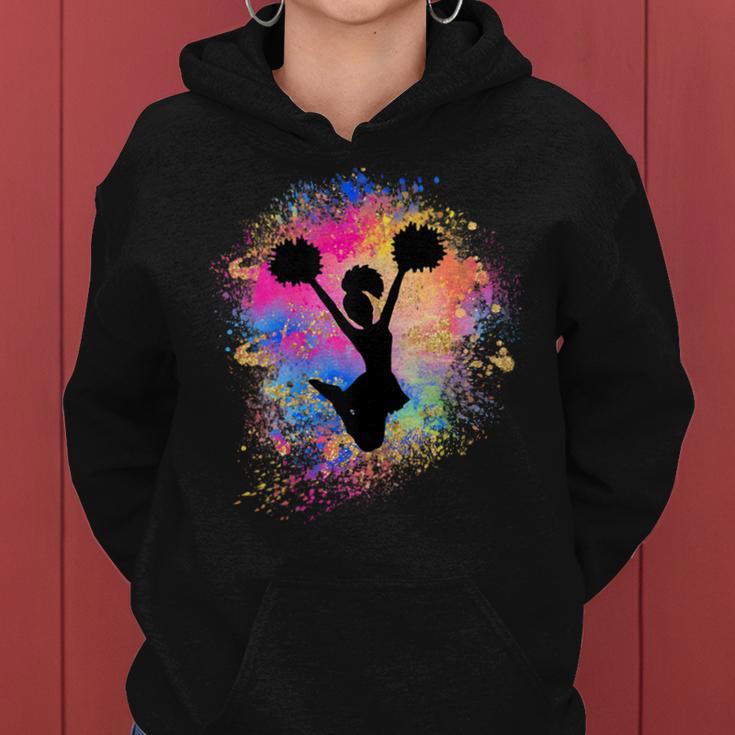 Girls' Rainbow Cheerleader Silhouette Female Cheerleader Kapuzenpullover für Damen