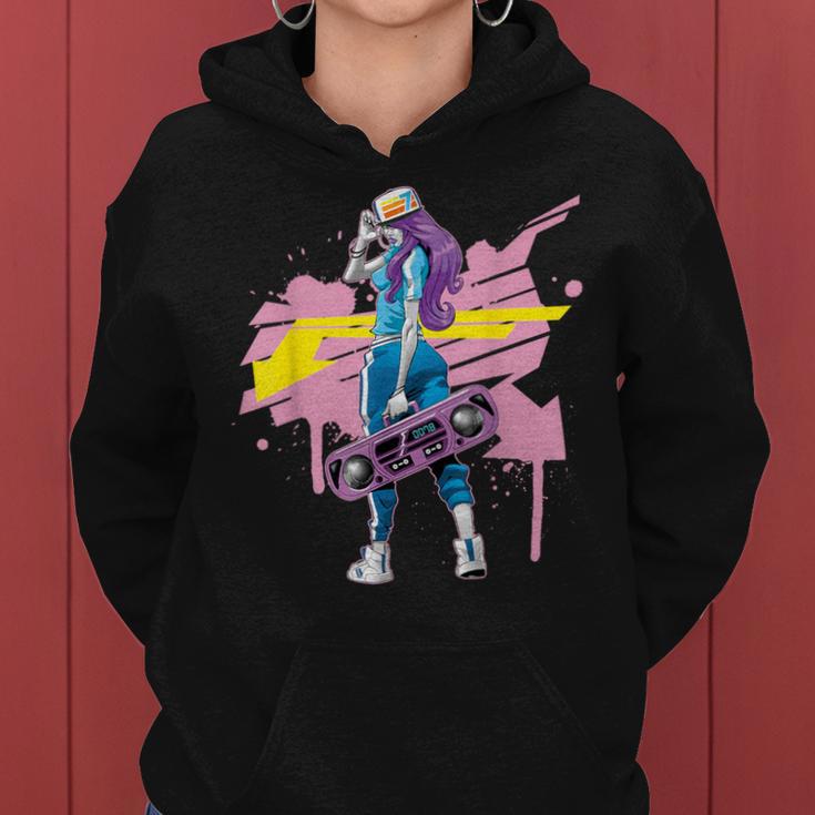 Graffiti Boombox Girls' Hip Hop Kapuzenpullover für Damen