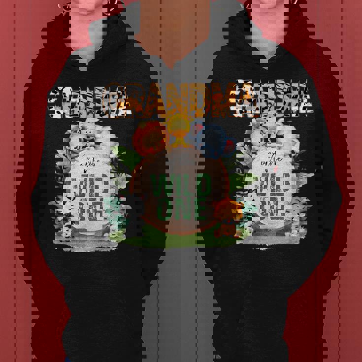 Grandma Of The Wild One 1St Birthday Safari Family Matching Women Hoodie