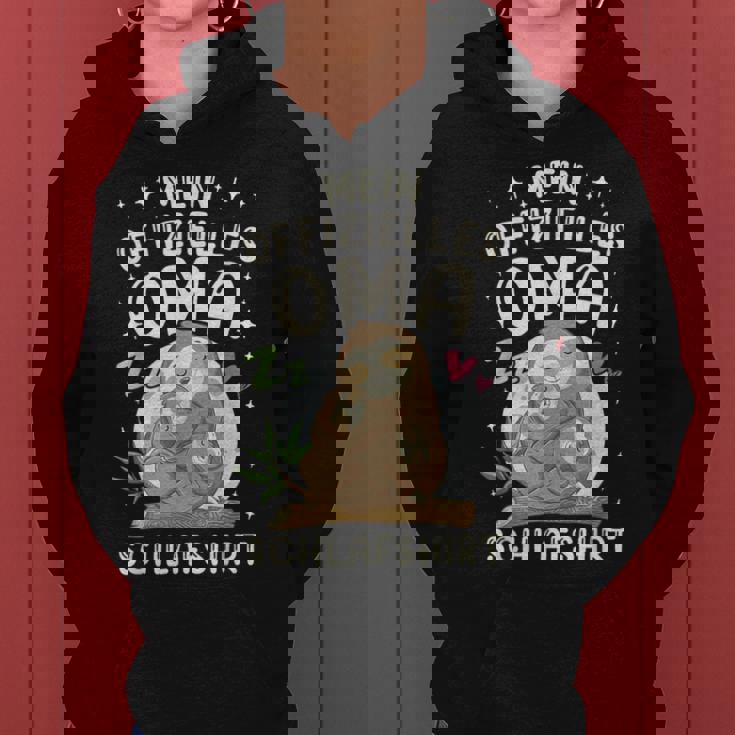 Großmutter & 2 Enkel Offizielles Oma Schlaf Faultier Kapuzenpullover für Damen