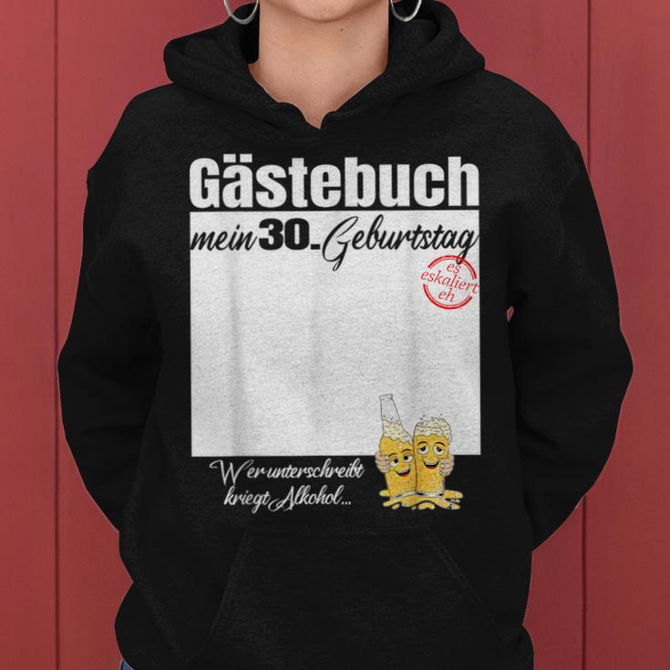 Guest Book 30Th Birthday Who Signs Beers Kapuzenpullover für Damen