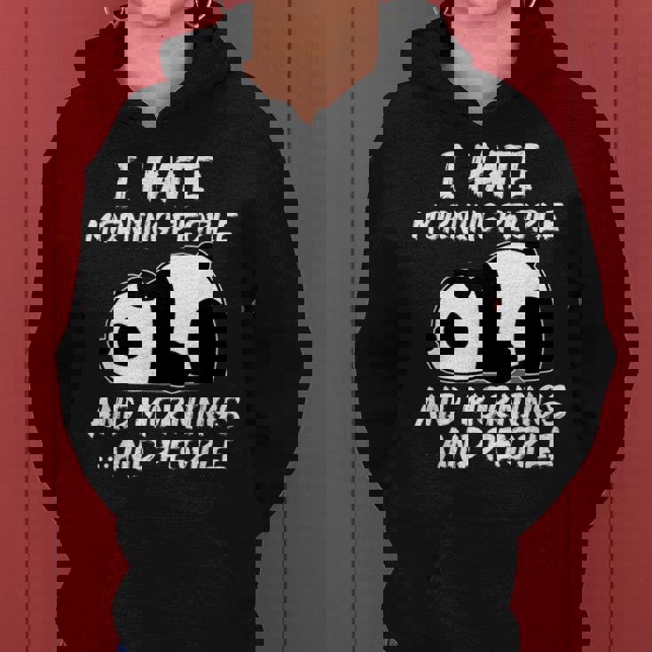 I Hate Morning People And Mornings And Peopleintage Panda Sudadera con capucha para mujer