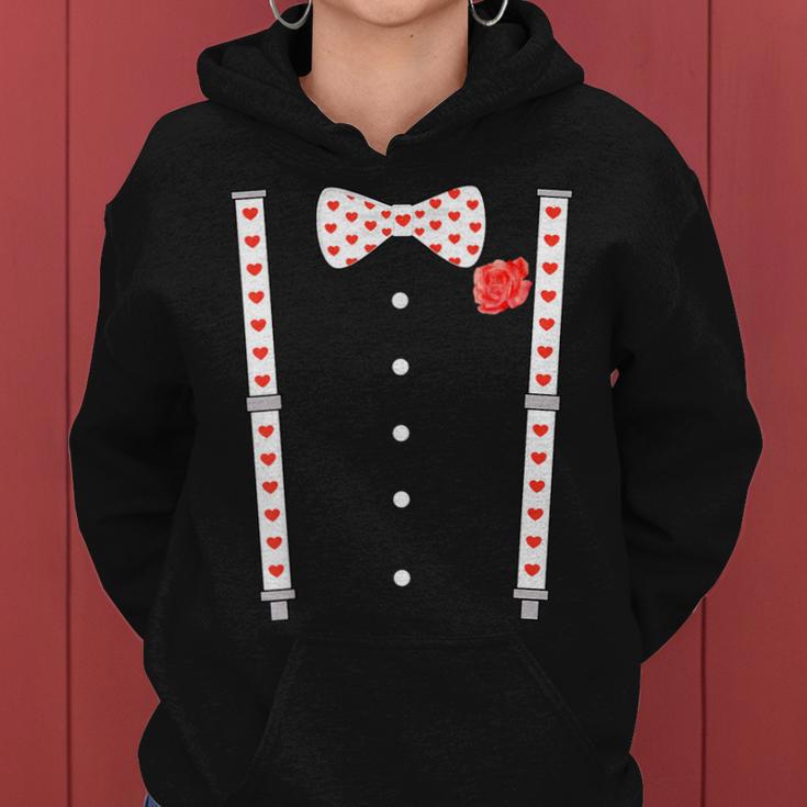 Heart Bow Tie & Bracesalentine's Day Costume Women's Kapuzenpullover für Damen