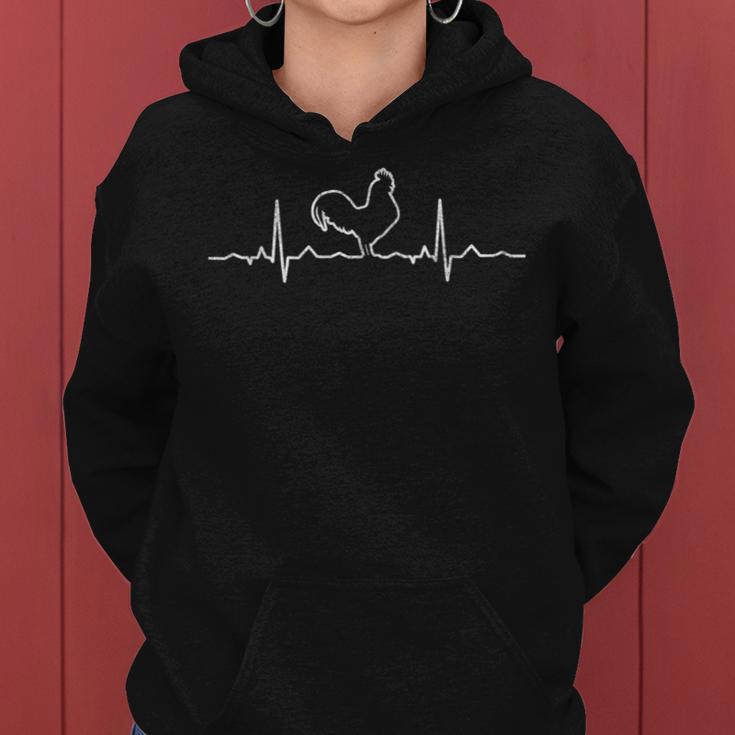 Heartbeat Rooster Chicken Ecg Farmer Chicken Coop Xmas Kapuzenpullover für Damen