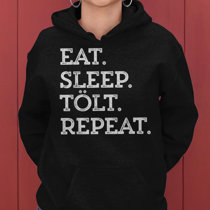 Icelandic Horse Eat Sleep Tölt Icelandic Birthday Pony Graphic Kapuzenpullover für Damen