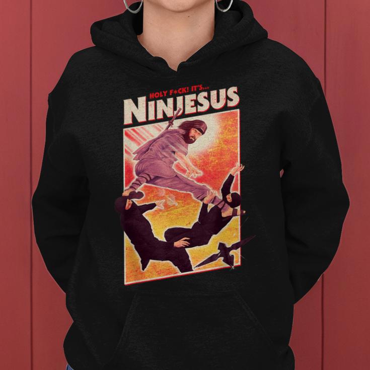 It's Ninjesus 80S Action Film Parody Christian Jesus Kapuzenpullover für Damen