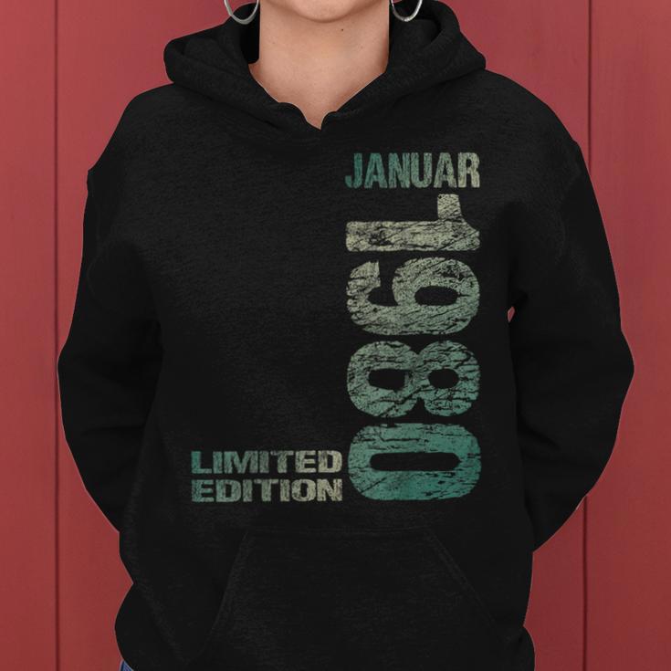 January 1980 Man Woman 44Th Birthday Limited Edition Kapuzenpullover für Damen