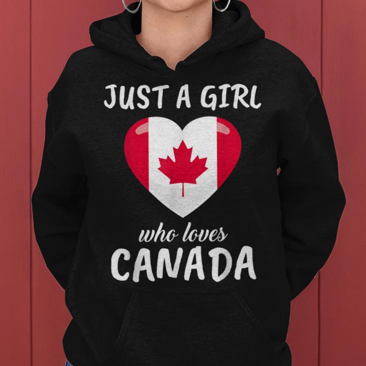 Just A Girl Who Loves Canada Travel Football Canada Kapuzenpullover für Damen