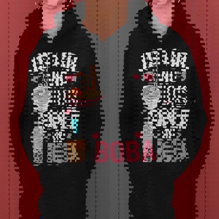 Just A Girl Who Loves Ramen And Boba Bubble Tea Tea Japanese Women Hoodie