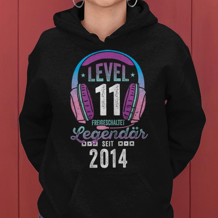 Level 11 Jahre Mädchen Geburtstag Gamer Girl Zockerin 2014 Kapuzenpullover für Damen