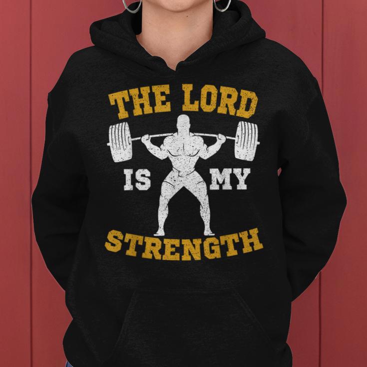 The Lord Is My Strength Christian Gym Jesus Workout S Kapuzenpullover für Damen