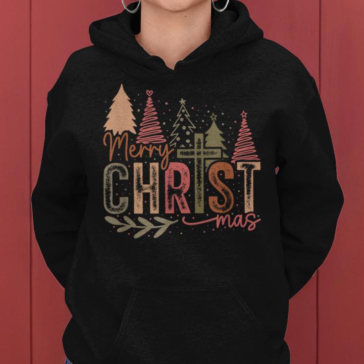 Merry Christmas Christian Christmas Tree Kapuzenpullover für Damen