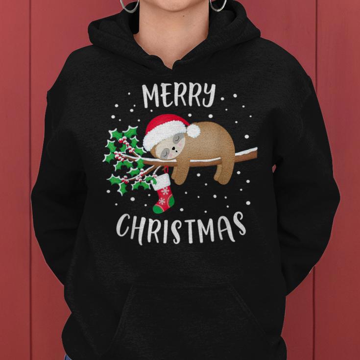 Merry Christmas Sloth Christmas Party Outfit Christmas Kapuzenpullover für Damen