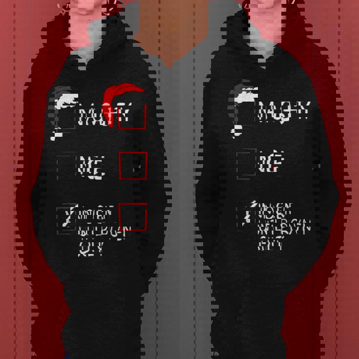 Naughty Nice Innocent Until Guilty Christmas Christmas Sweat à capuche femme