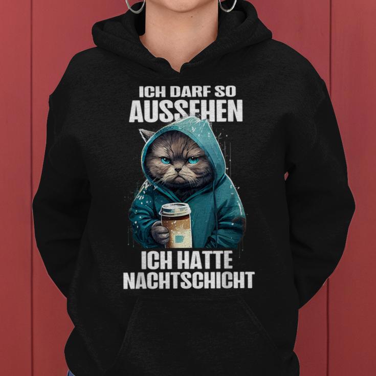 Night Layer Cat Coffee Layered Work Kapuzenpullover für Damen