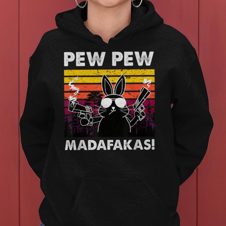 Pew Pew Madafakas Women'sintage Rabbit Crazy Rabbit Kapuzenpullover für Damen