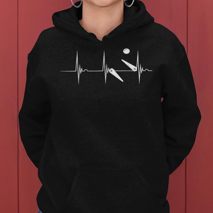 Pinball Heartbeat Flipper Automatic Ekg Pulsschlag Kapuzenpullover für Damen